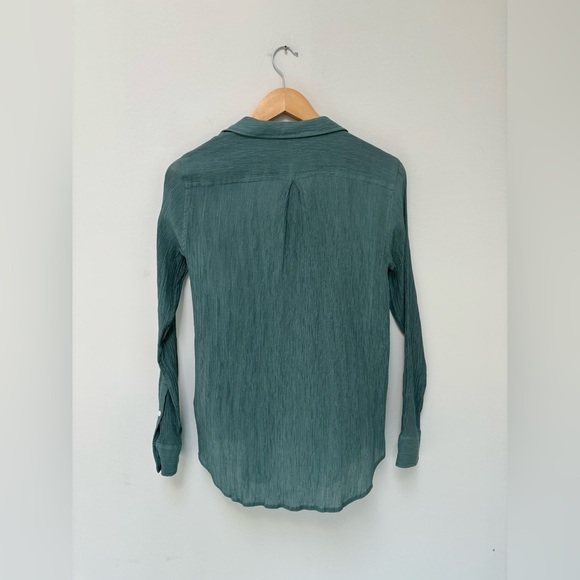 CLUB MONACO | crepe Claudia button up in teal | S - Picture 7 of 9